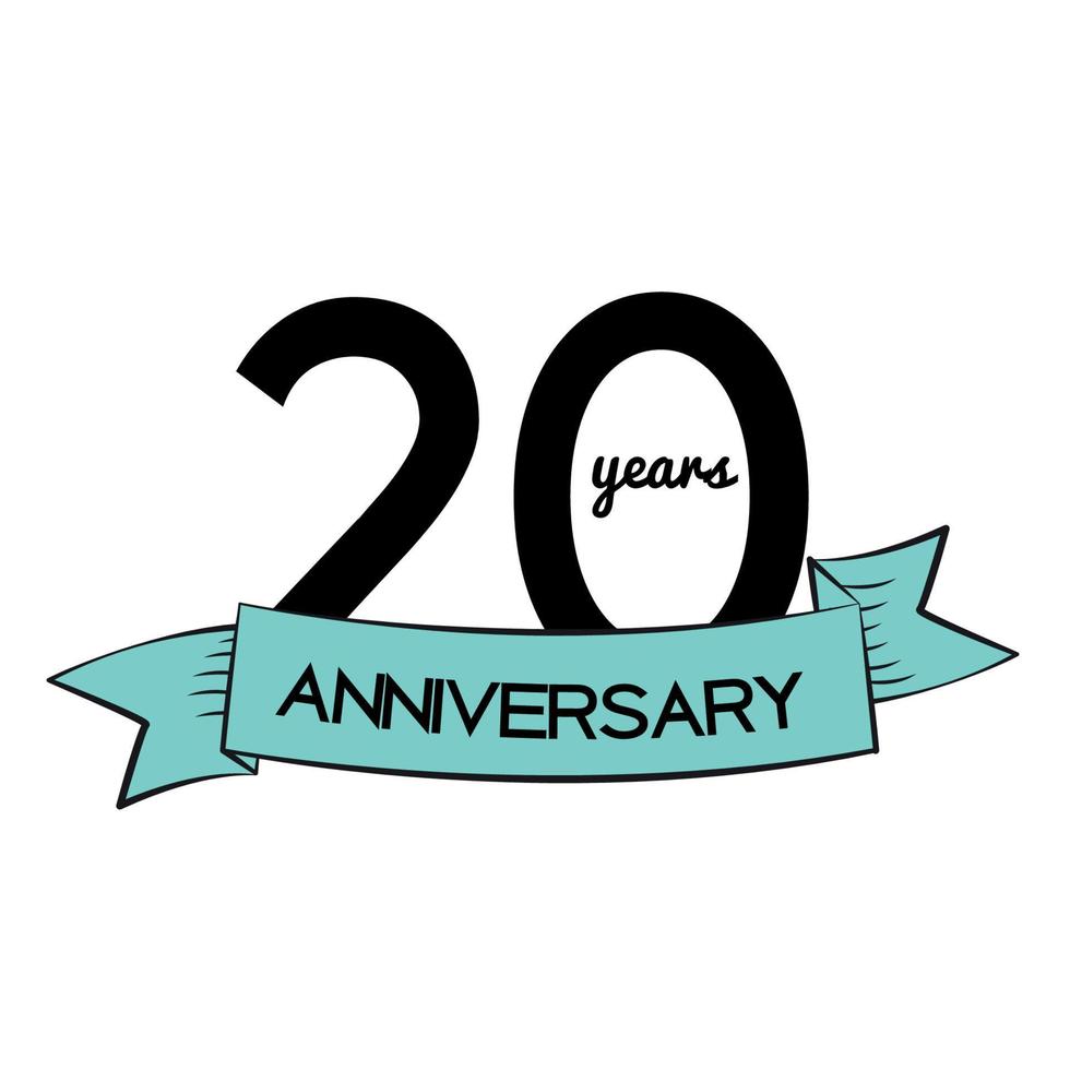 Template Logo 20 Years Anniversary Vector Illustration