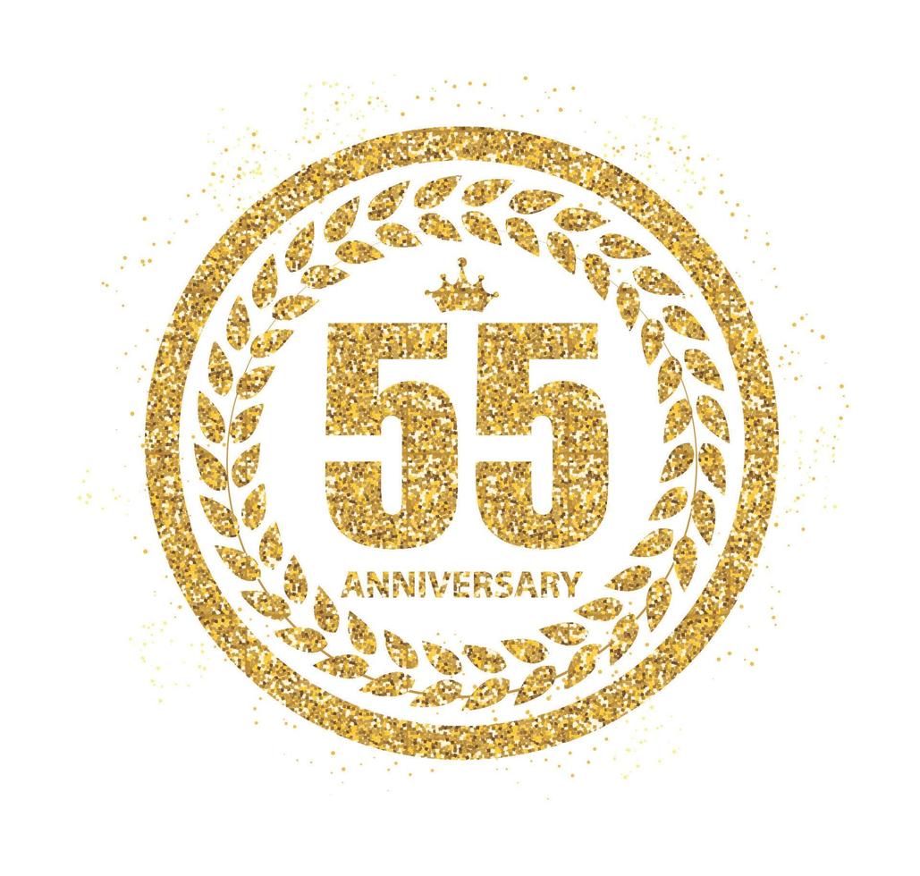 Template Logo 55 Years Anniversary Vector Illustration