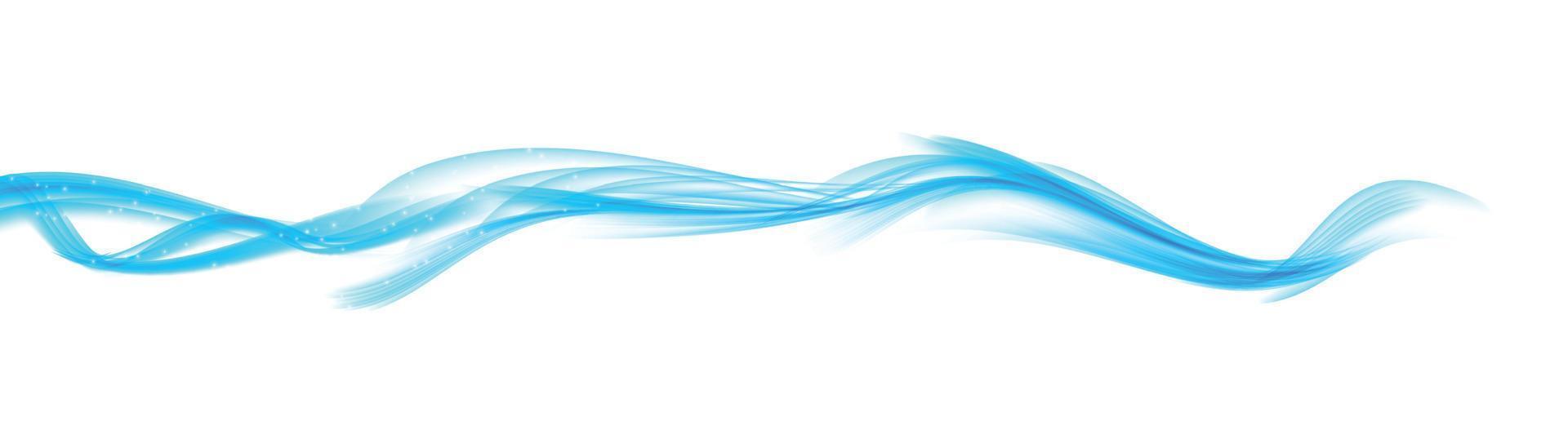 Set of Abstract Blue Wave Set on Transparent  Background. Vector Illustration