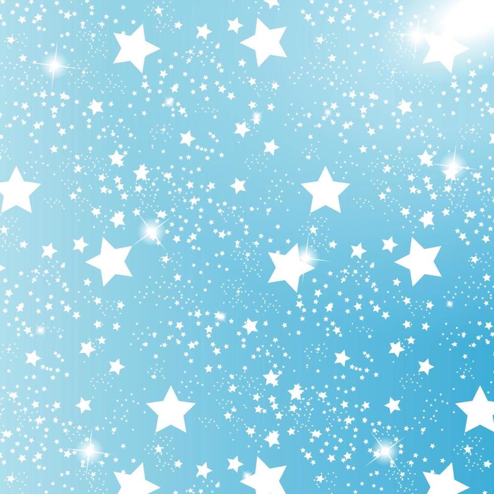 Starry Sky on Blue Background. Vector Illustration.