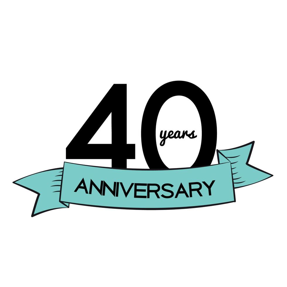 Template Logo 40 Years Anniversary Vector Illustration