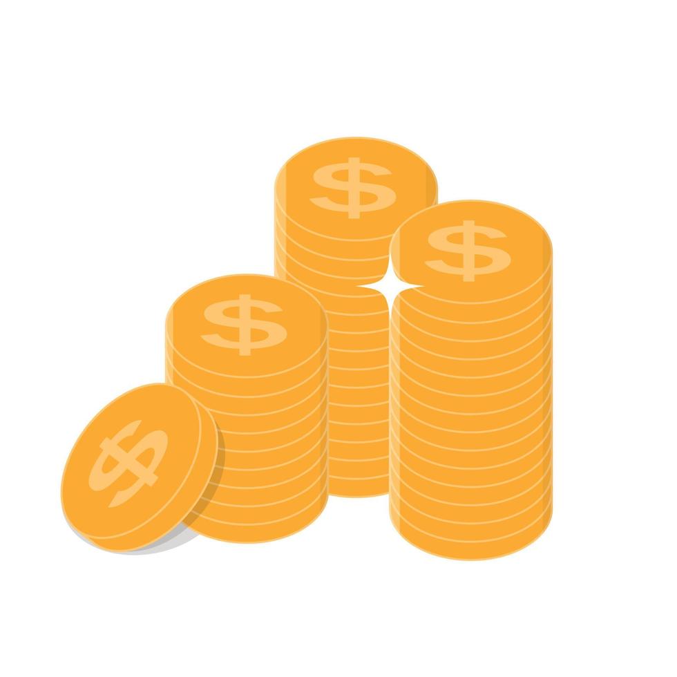 Gold Coins  Icon Sign Business Finance Money Concept Vector Illustration