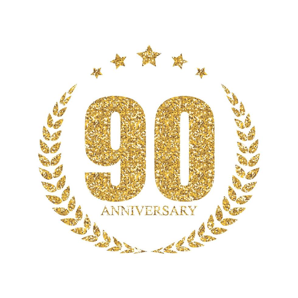 Template Logo 90 Years Anniversary Vector Illustration