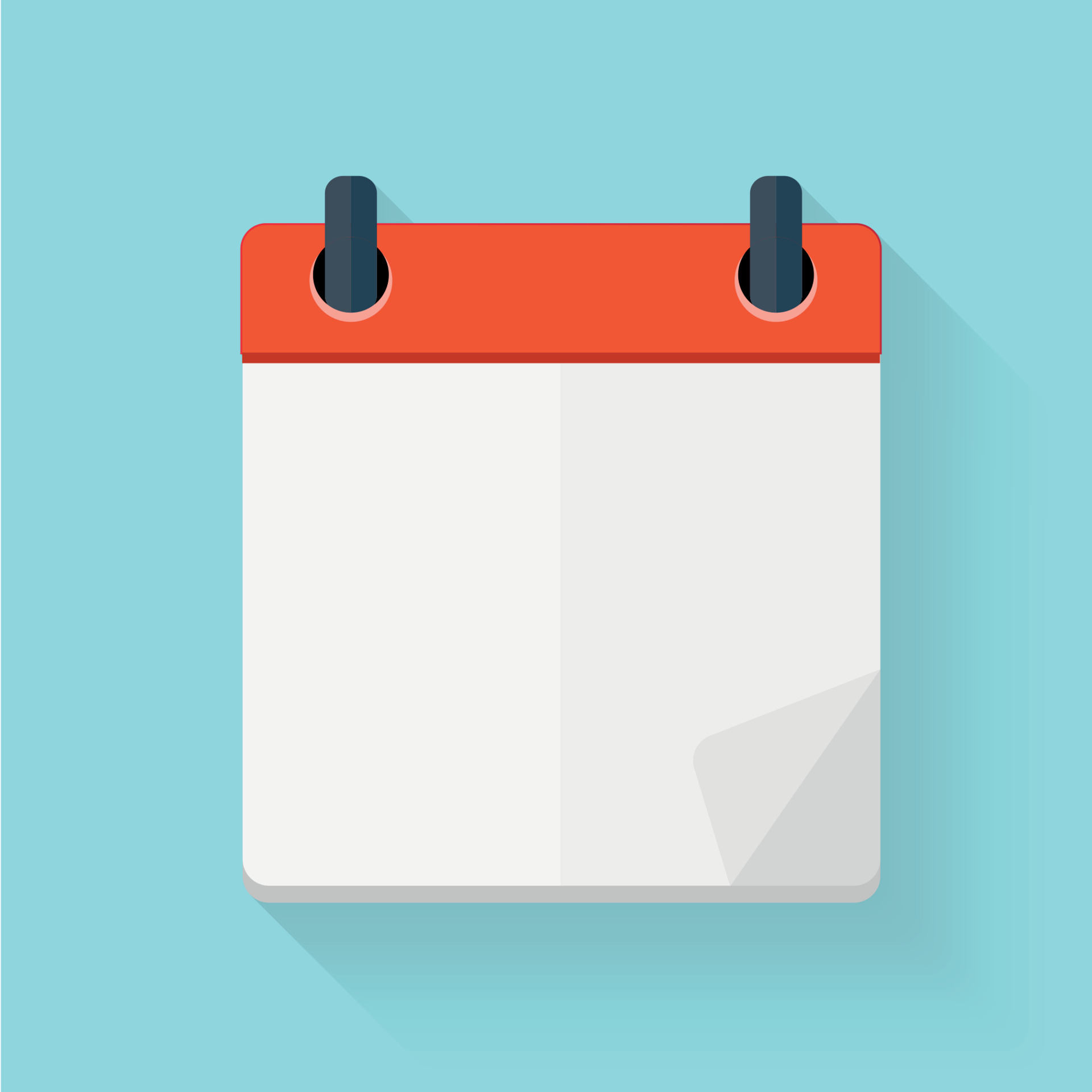 Calendar flat daily icon template vector illustration emblem element 