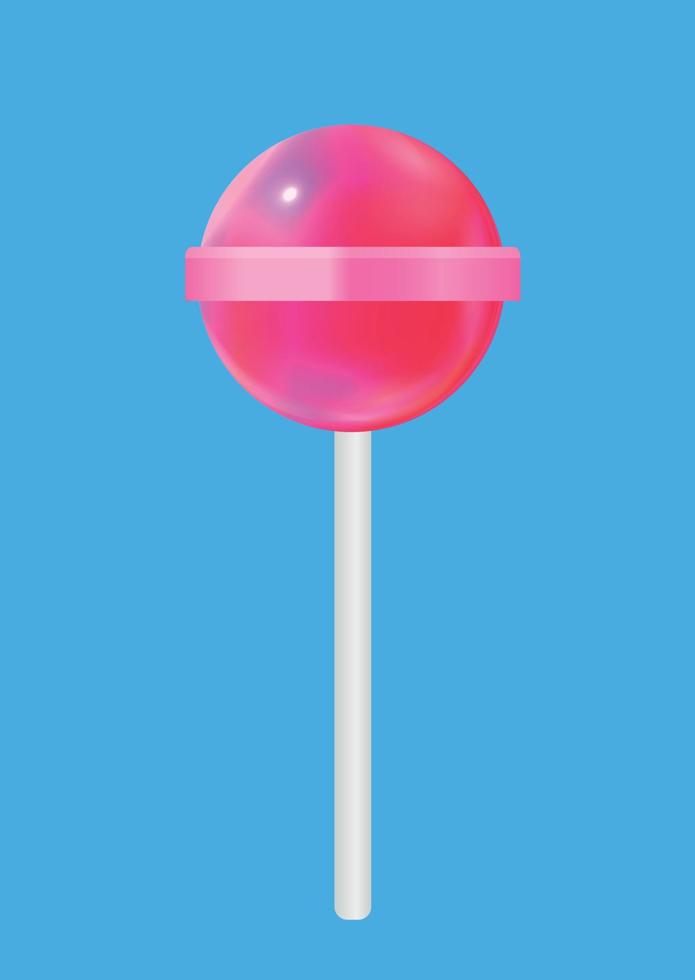 caramelo de piruleta dulce realista. ilustración vectorial vector