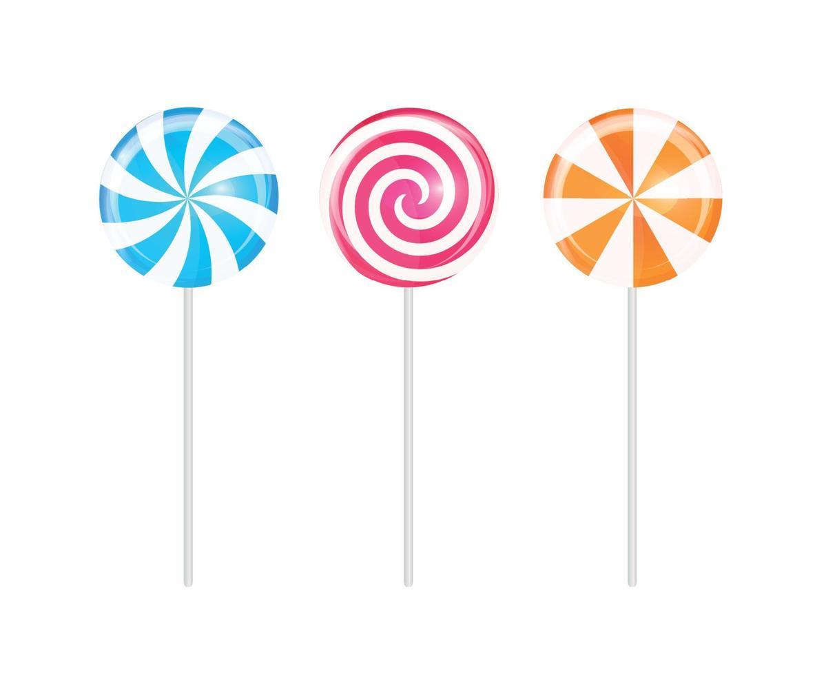 Realistic Sweet Lollipop Candy Background. Vector Illustration