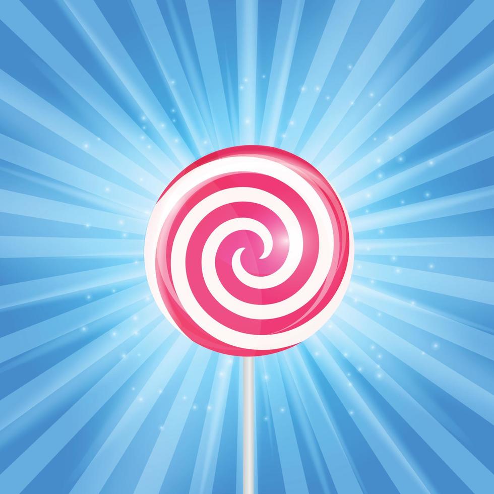 Realistic Sweet Lollipop Candy Background. Vector Illustration