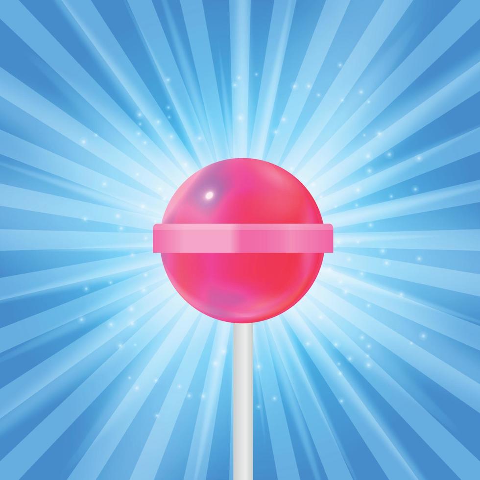 Realistic Sweet Lollipop Candy Background. Vector Illustration