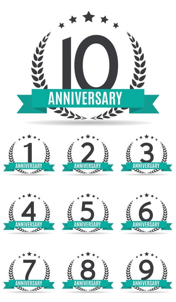 Big Collection Set of Template Logo Anniversary Vector Illustration