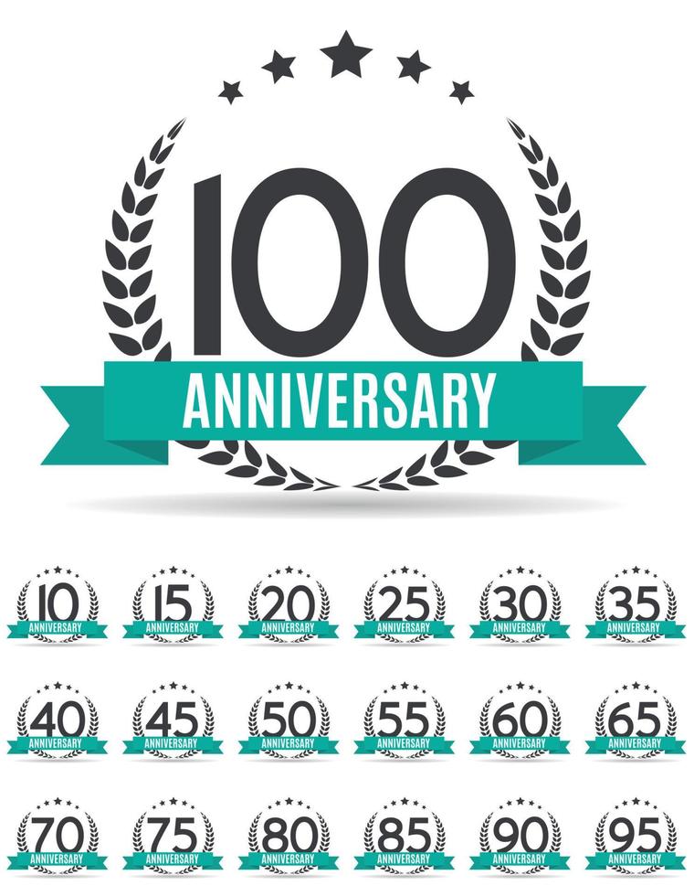 Big Collection Set of Template Logo Anniversary Vector Illustration