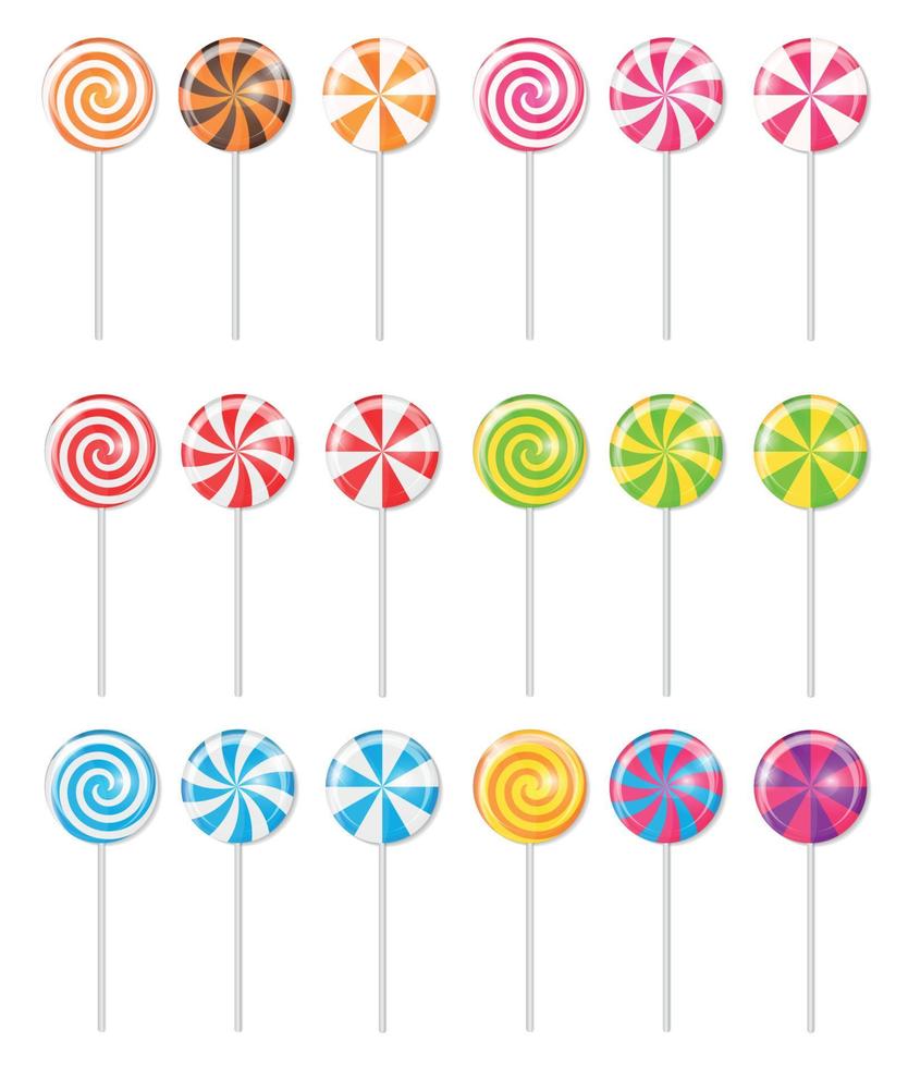 Realistic Sweet Lollipop Candy Background. Vector Illustration