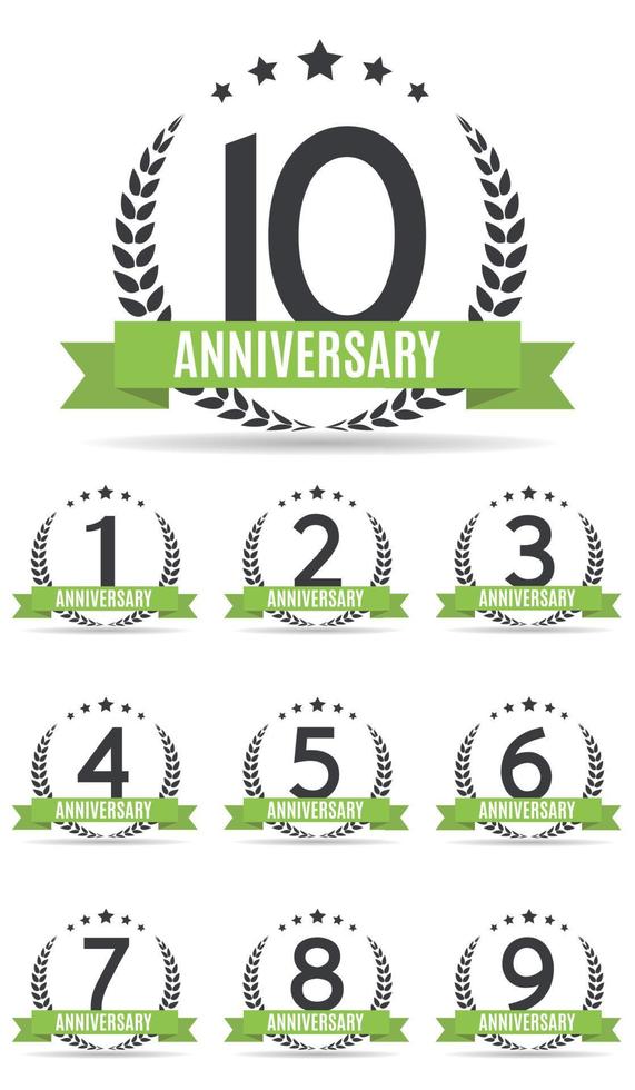 Big Collection Set of Template Logo Anniversary Vector Illustration