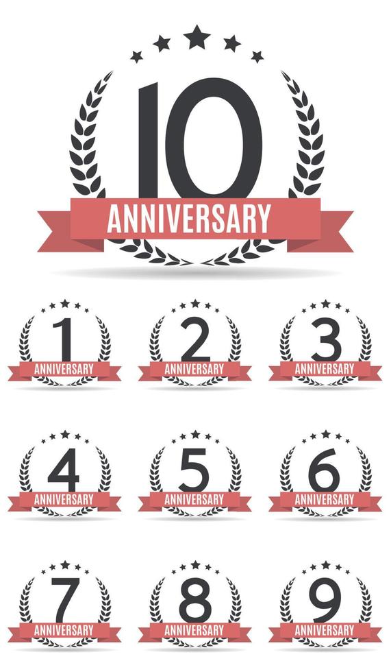 Big Collection Set of Template Logo Anniversary Vector Illustration