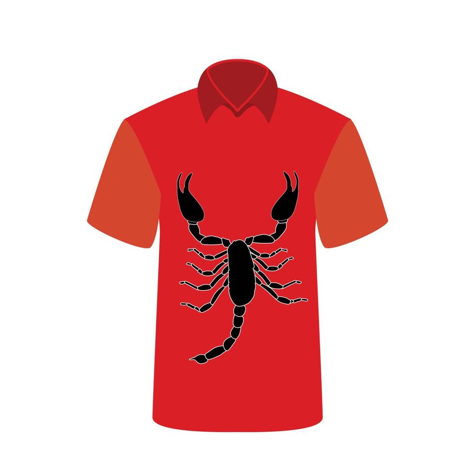 camiseta con la imagen de escorpio. ilustración vectorial. vector