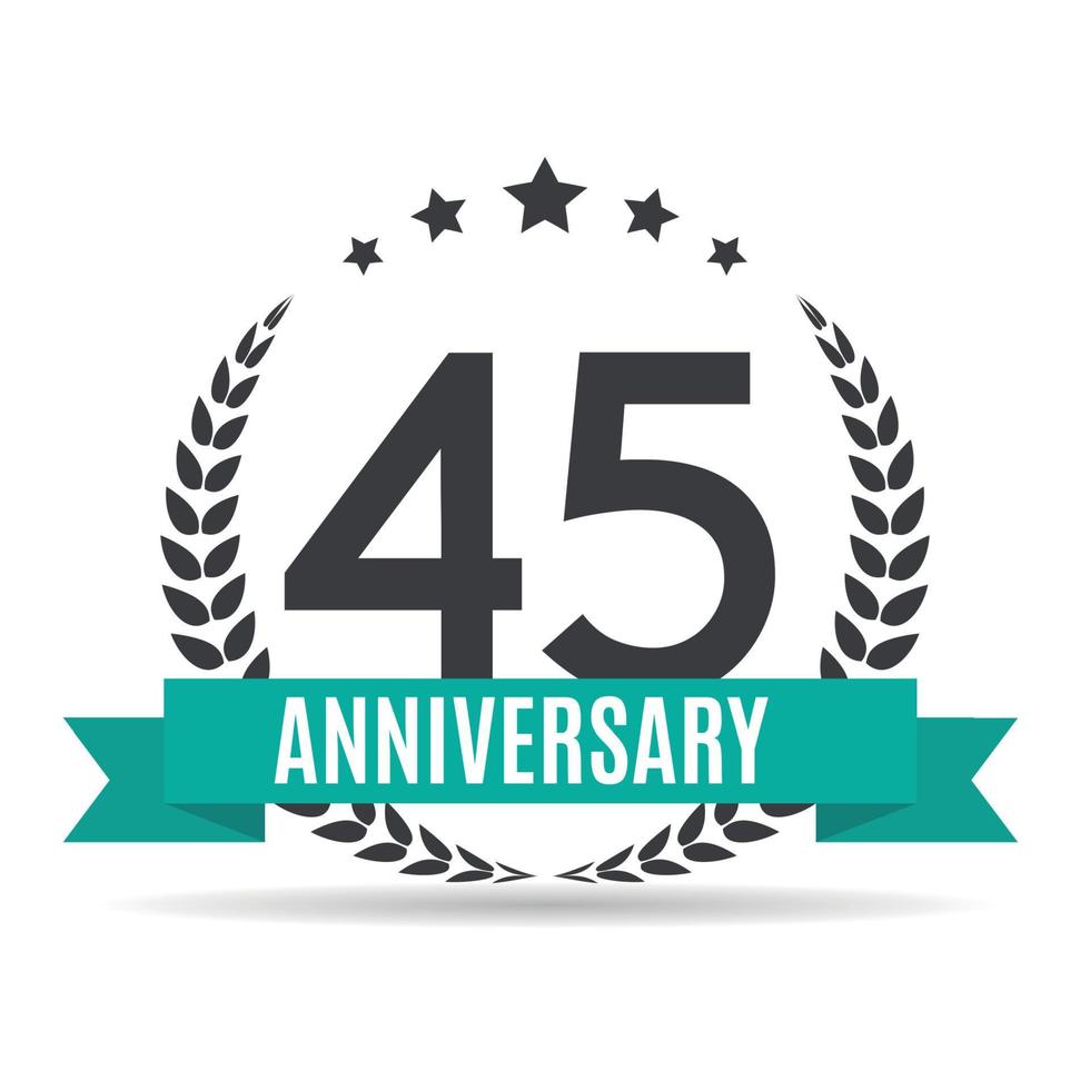 Template Logo 45 Years Anniversary Vector Illustration