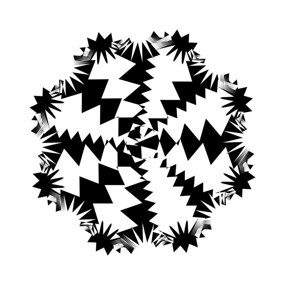 Black and White Abstract Psychedelic Art Background. Vector Illustration.