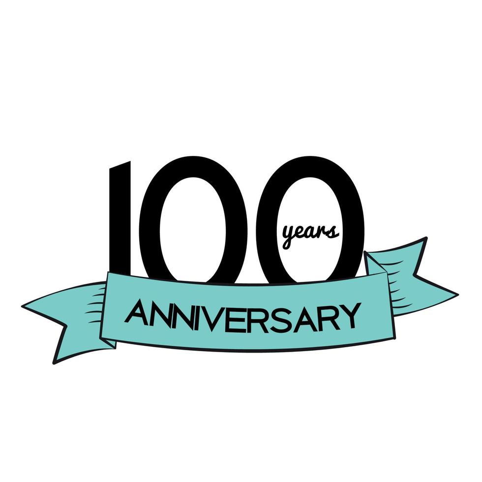 plantilla logo 100 años aniversario vector illustration