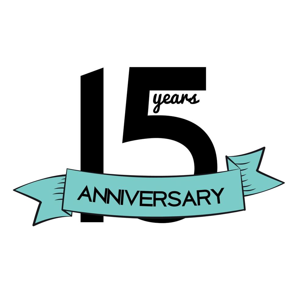 plantilla logo 15 años aniversario vector illustration