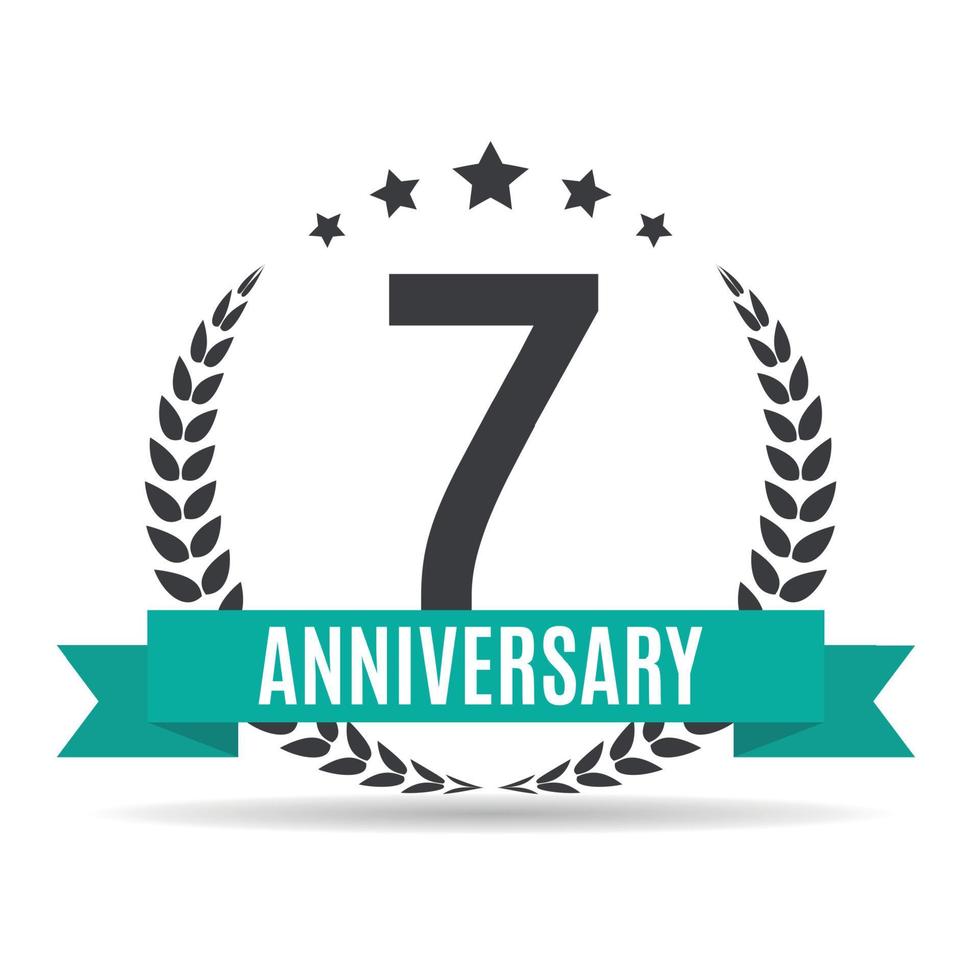 Template Logo 7 Years Anniversary Vector Illustration