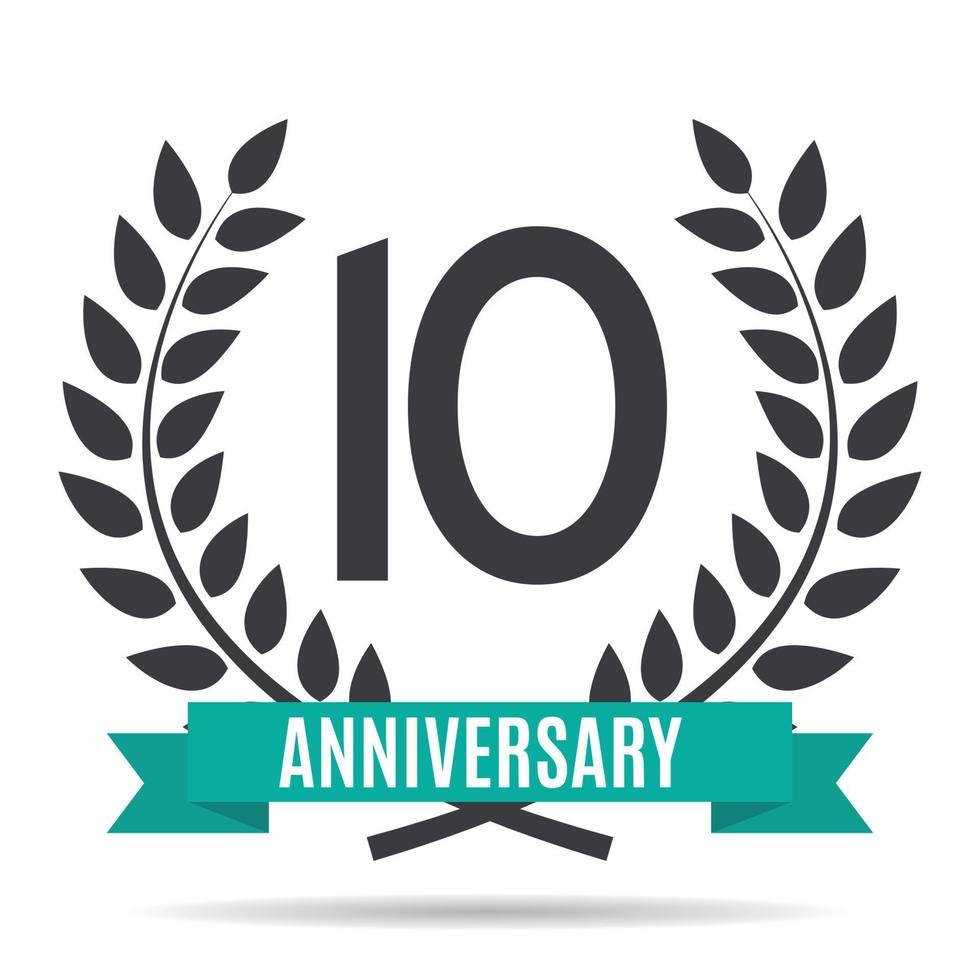 Template Logo 10 Years Anniversary Vector Illustration