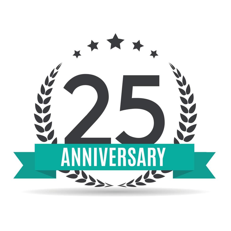 Template Logo 25 Years Anniversary Vector Illustration