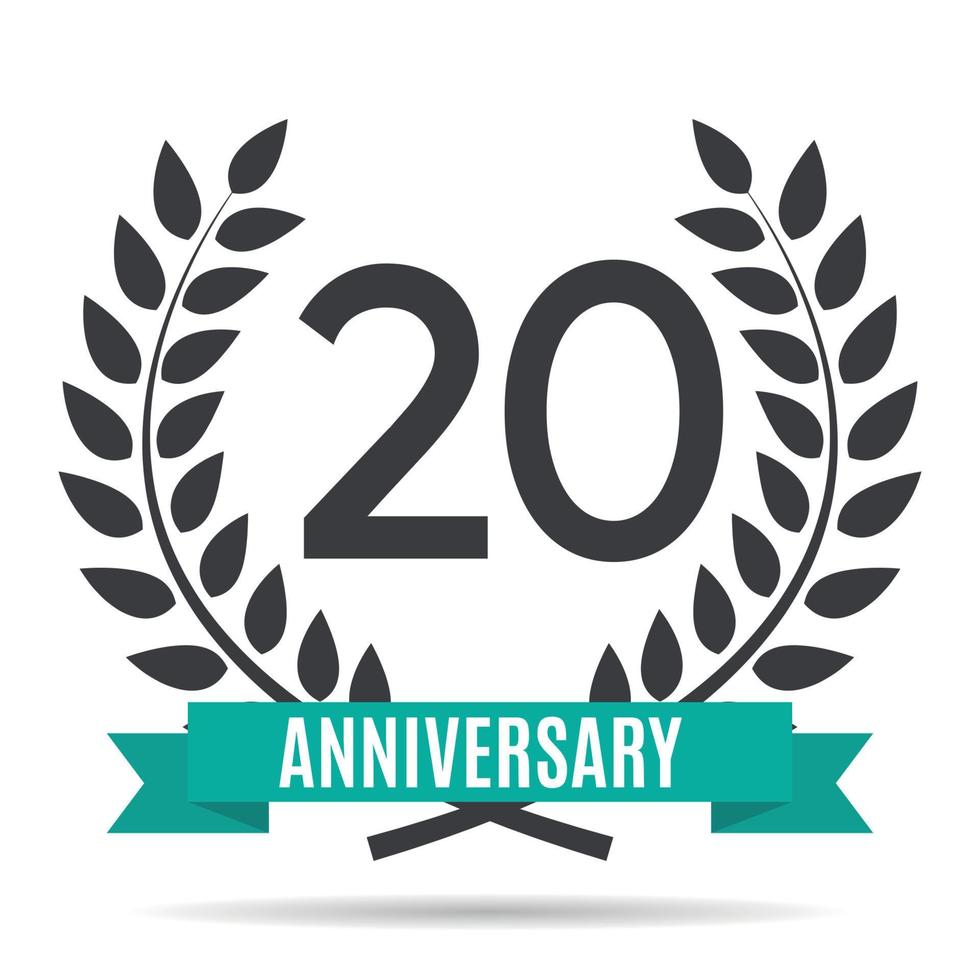 Template Logo 20 Years Anniversary Vector Illustration