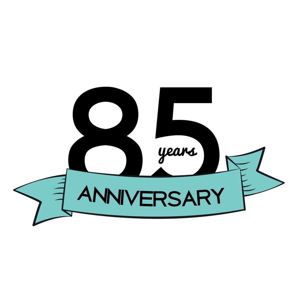 Template Logo 85 Years Anniversary Vector Illustration