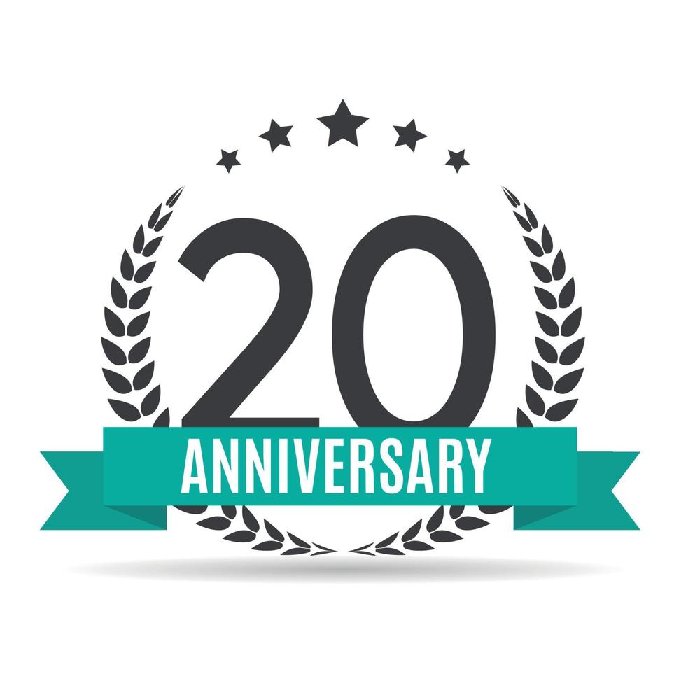 Template Logo 20 Years Anniversary Vector Illustration