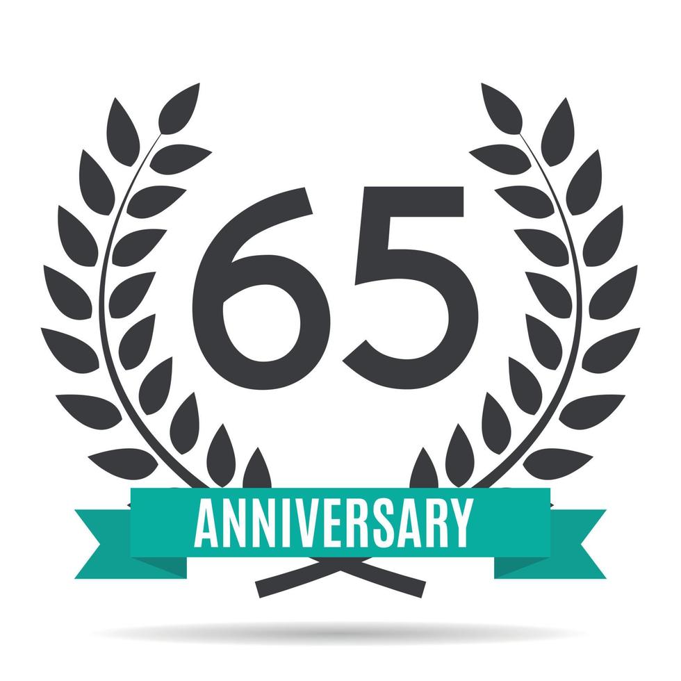 Template Logo 65 Years Anniversary Vector Illustration