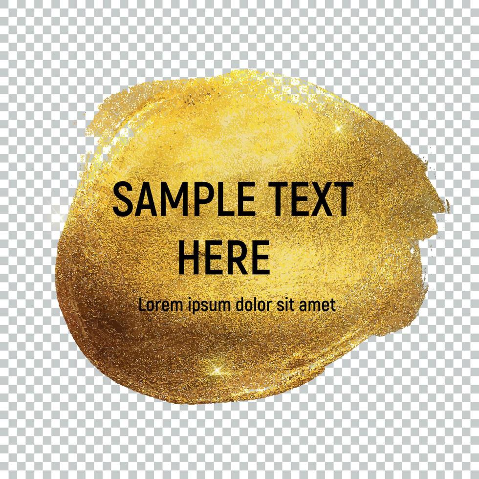 Gold Paint Glittering Textured Art on Transperent Background Vector Ilustration