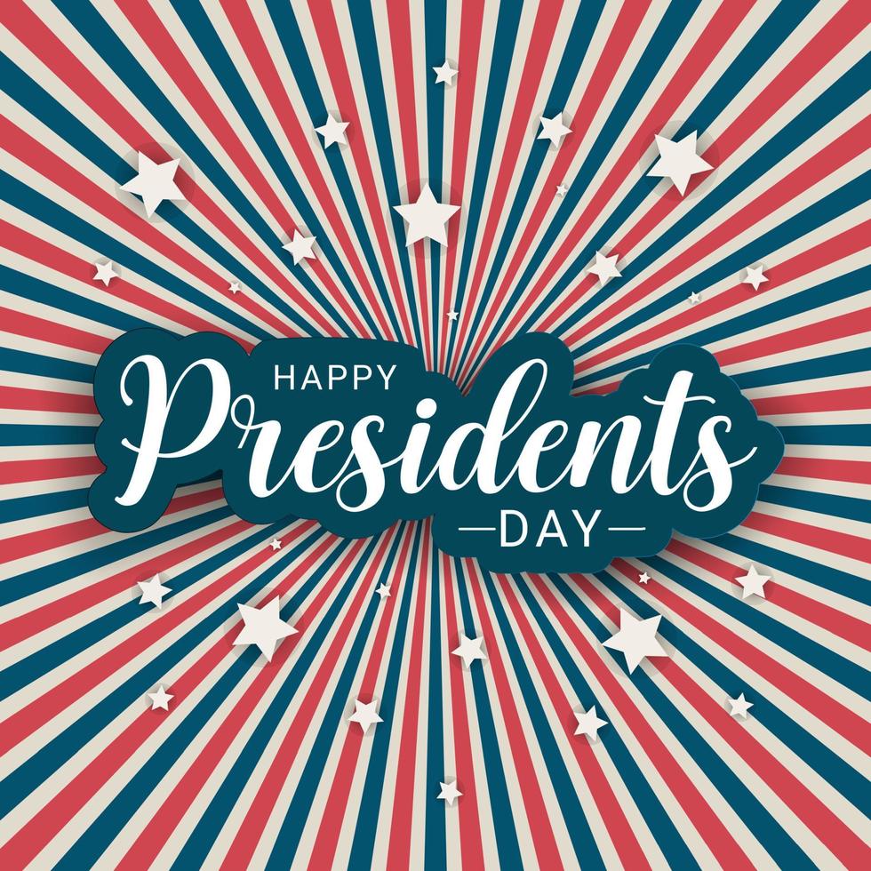 Fondo de la tarjeta de felicitación del día de los presidentes felices de Estados Unidos. ilustración vectorial vector