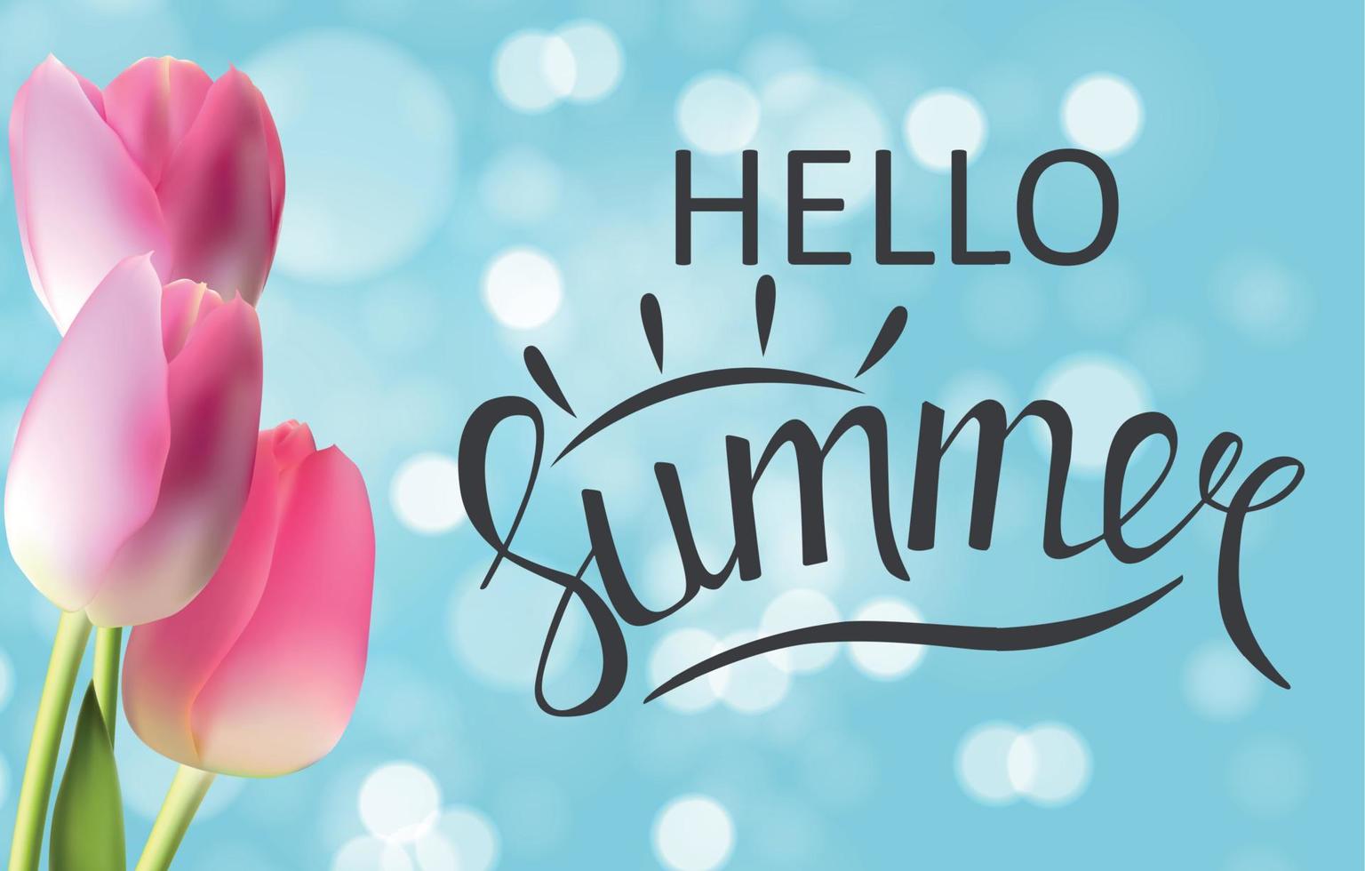 Hello Summer Natural Background Vector Illustration