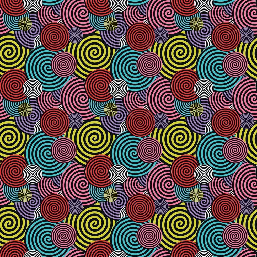 Colored Seamless Pattern. Abstract Psychedelic Art Background. Vector Illustration.