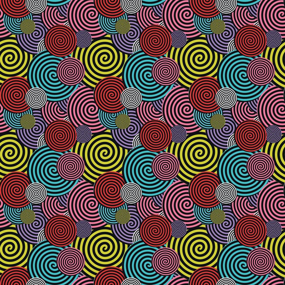 Colored Seamless Pattern. Abstract Psychedelic Art Background. Vector Illustration.