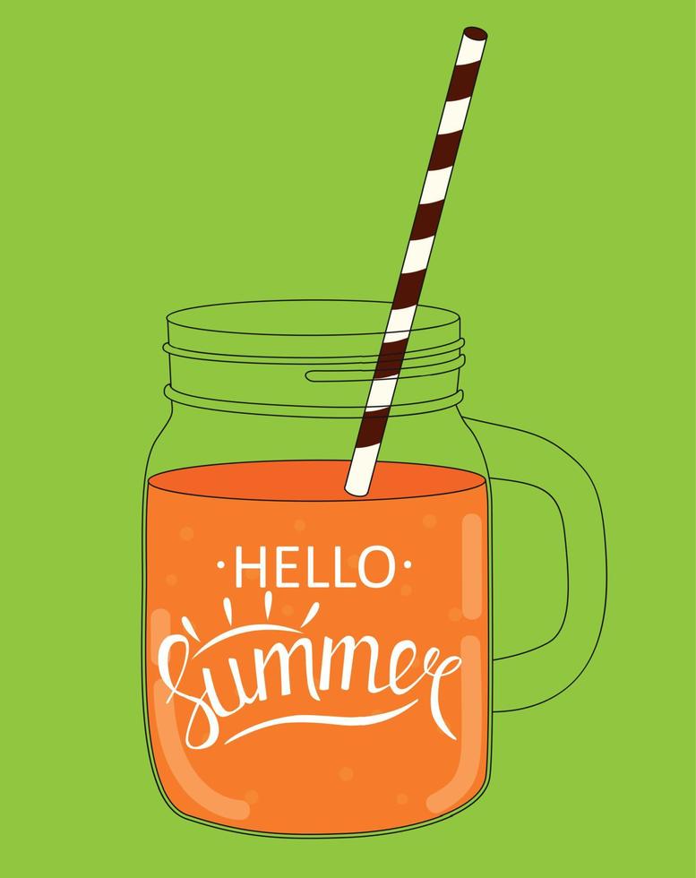 Hello Summer Natural Background Vector Illustration