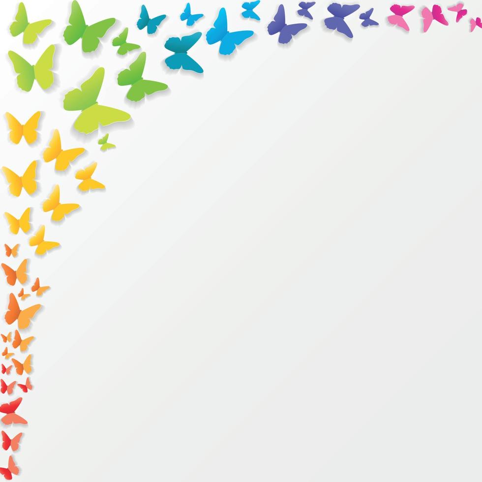 Abstract Paper Cut Out Butterfly Background. Vector Illustration