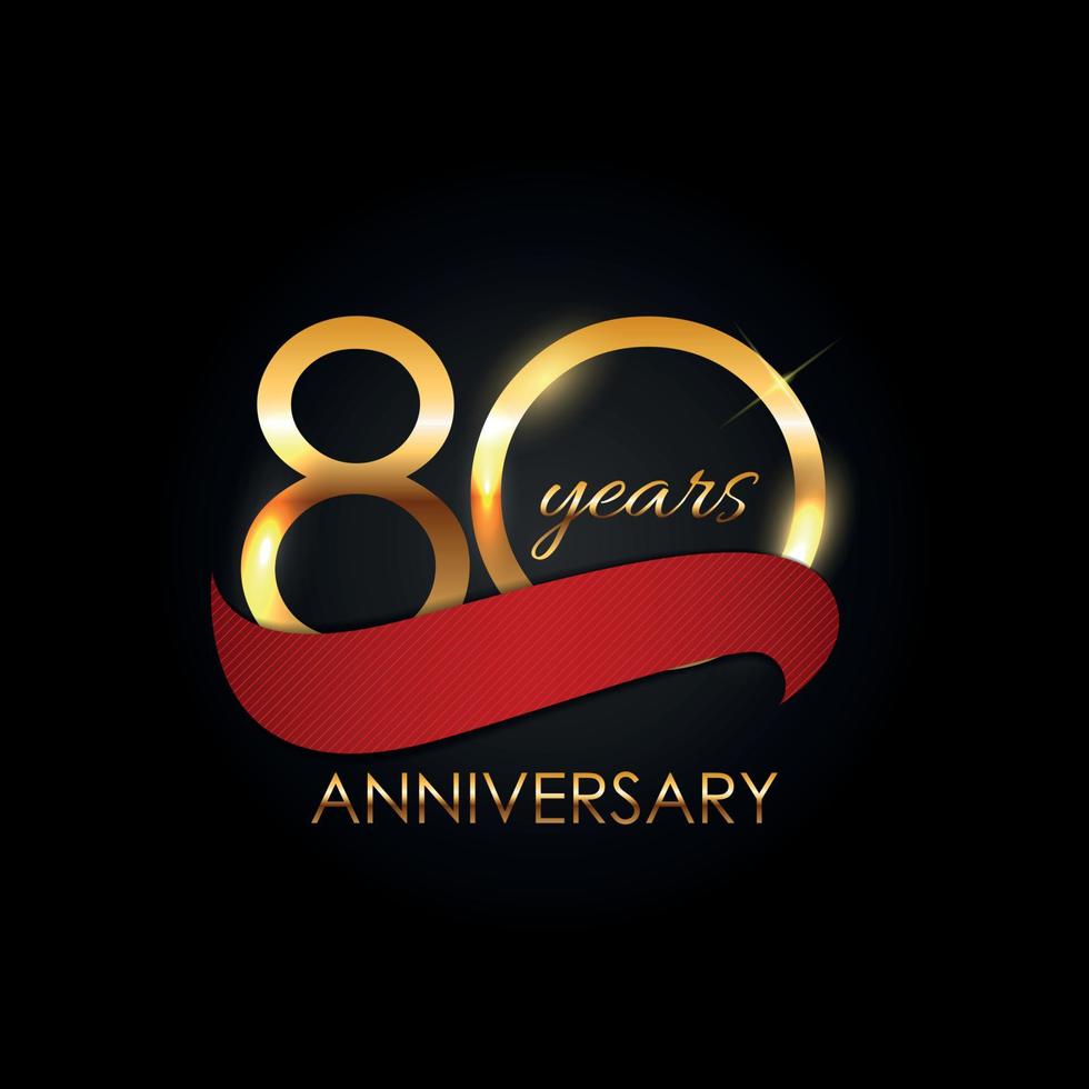 plantilla logo 80 años aniversario vector illustration