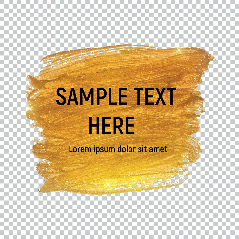 Gold Paint Glittering Textured Art on Transperent Background Vector Ilustration