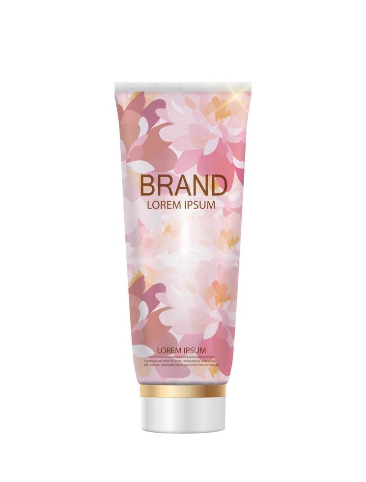 Hand Care Cream Bottle, Tube Template for Ads or Magazine Background. 3D Realistic Vector Iillustration