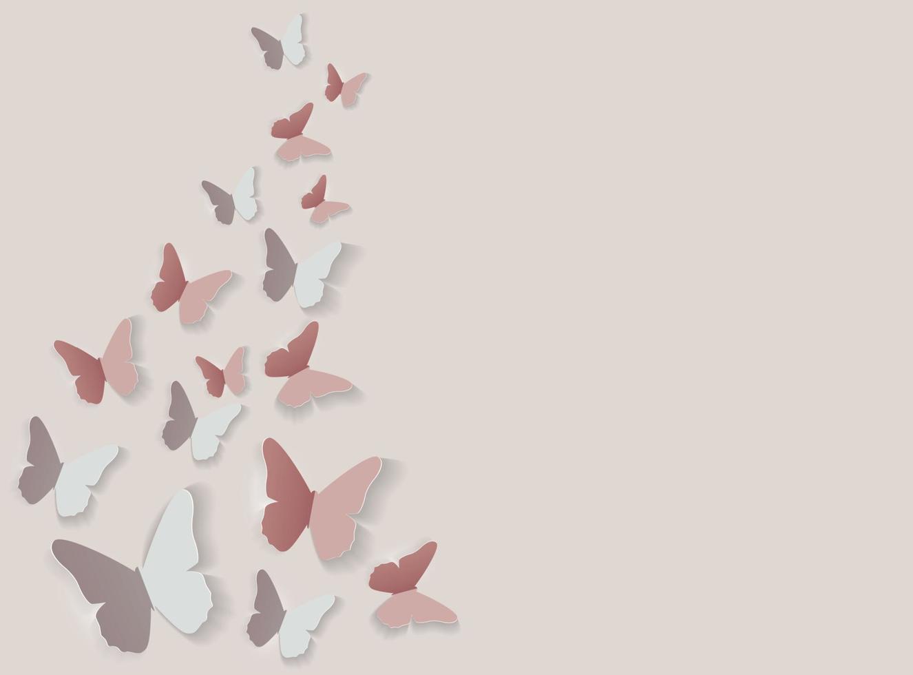 Abstract Paper Cut Out Butterfly Background. Vector Illustration