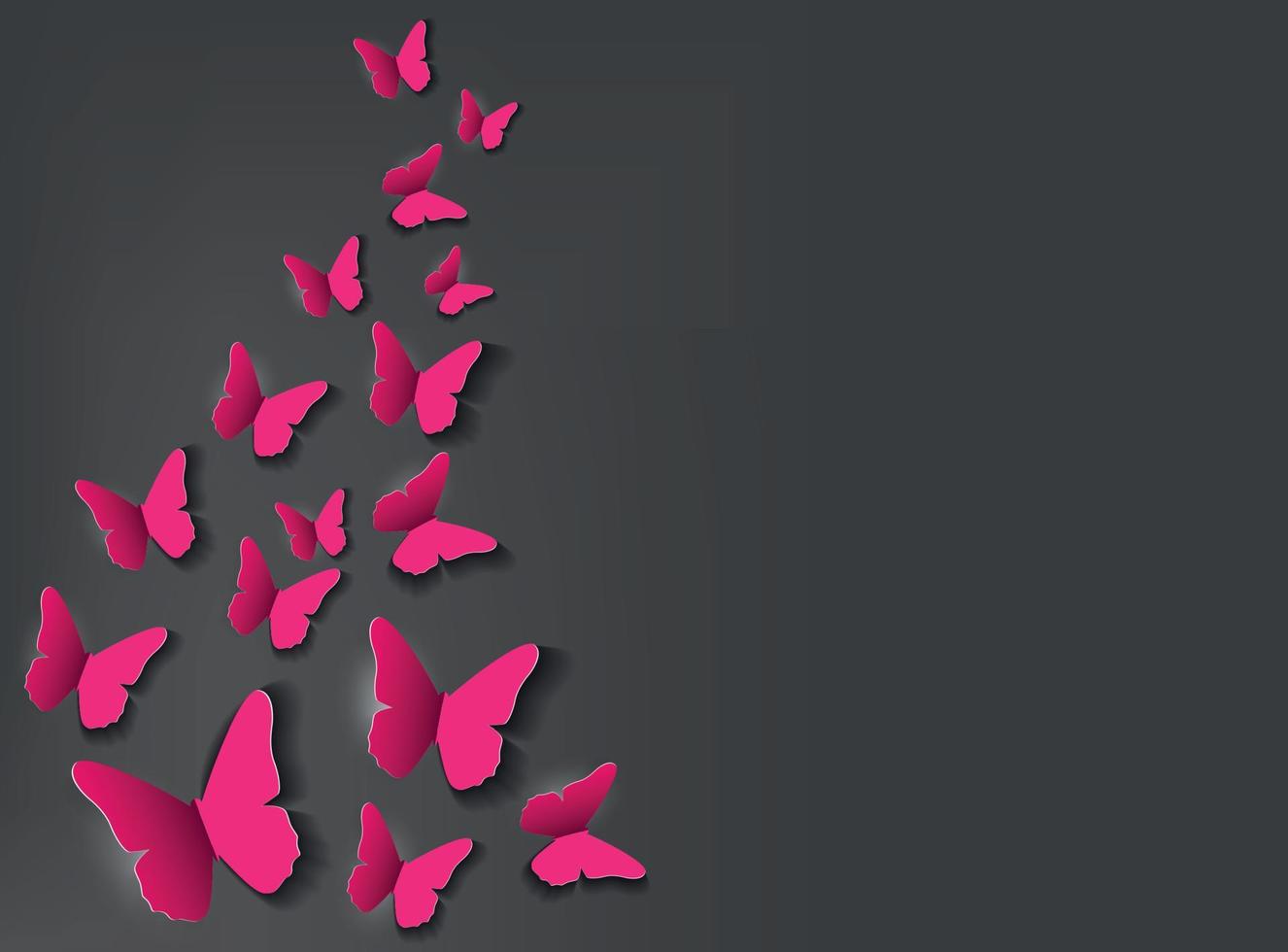 Abstract Paper Cut Out Butterfly Background. Vector Illustration