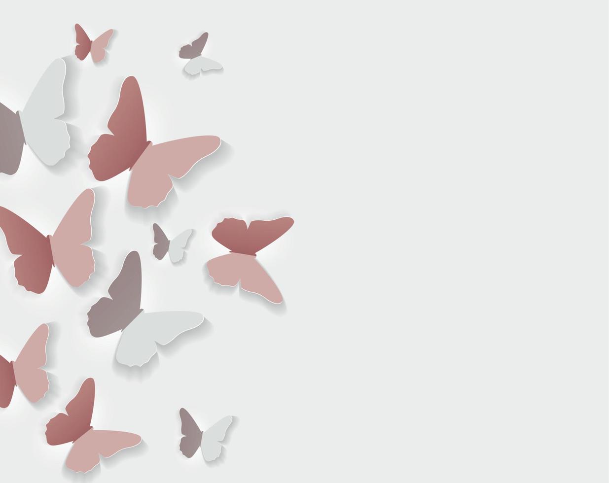 Abstract Paper Cut Out Butterfly Flower Background. Vector Illustration