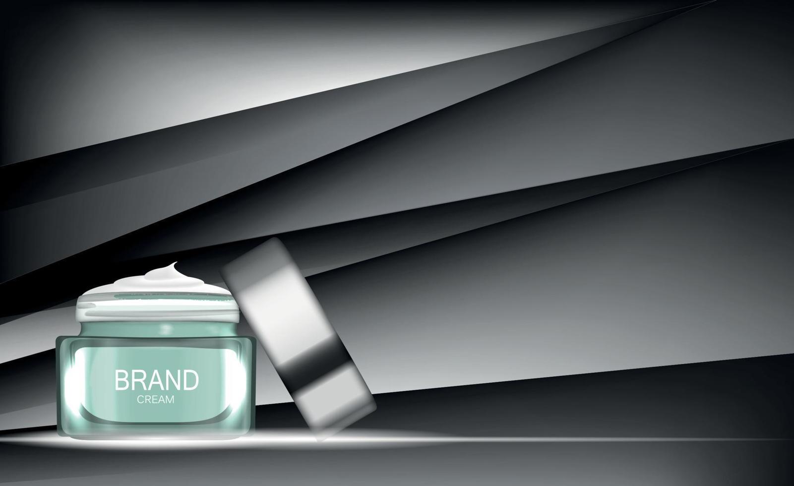 Face Cream Bottle Tube Template for Ads or Magazine Background. 3D Realistic Vector Iillustration