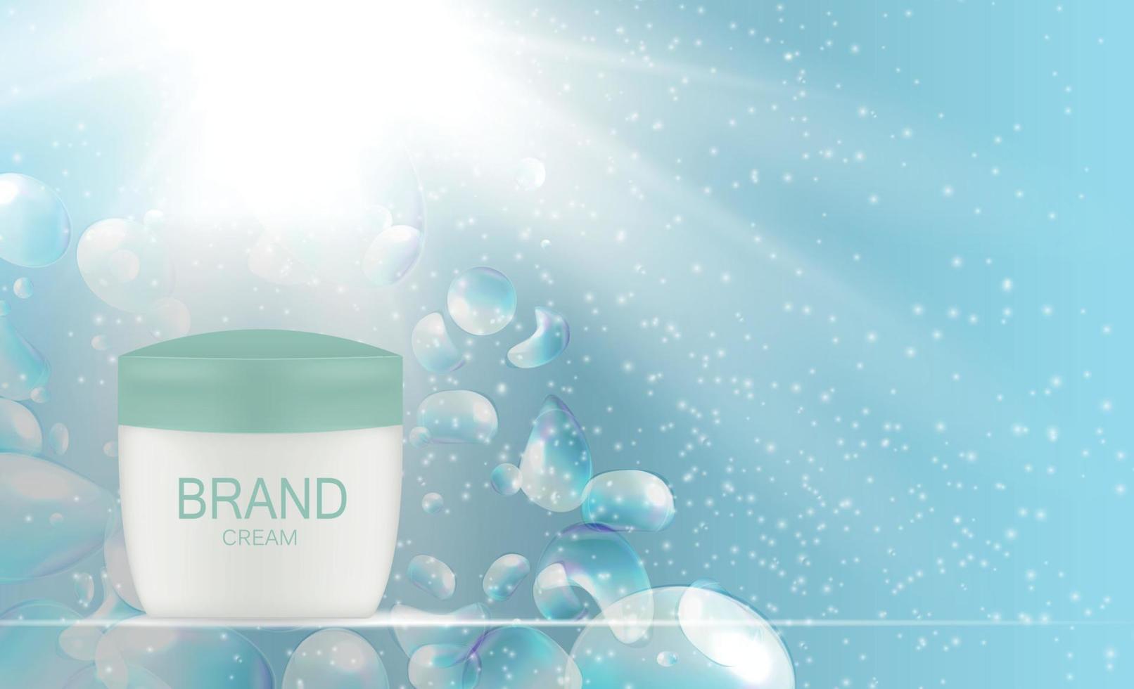Face Cream Bottle Tube Template for Ads or Magazine Background. 3D Realistic Vector Iillustration