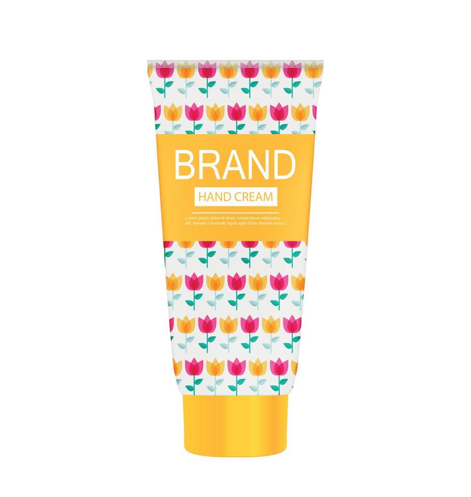 Hand Care Cream Bottle, Tube Template for Ads or Magazine Background. 3D Realistic Vector Iillustration