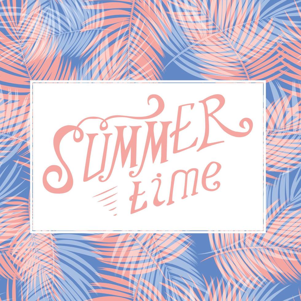 Colored Summer Time Vector Background Illustration.