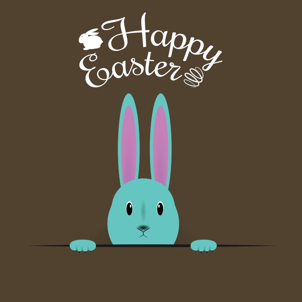 Beautiful Easter Hare on brown background. Vector Illustration