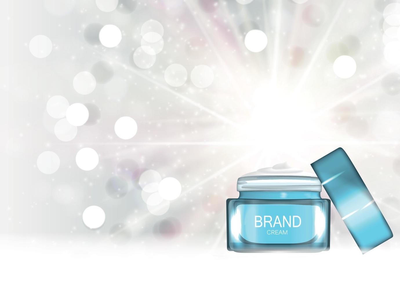 Face Cream Bottle Tube Template for Ads or Magazine Background. 3D Realistic Vector Iillustration