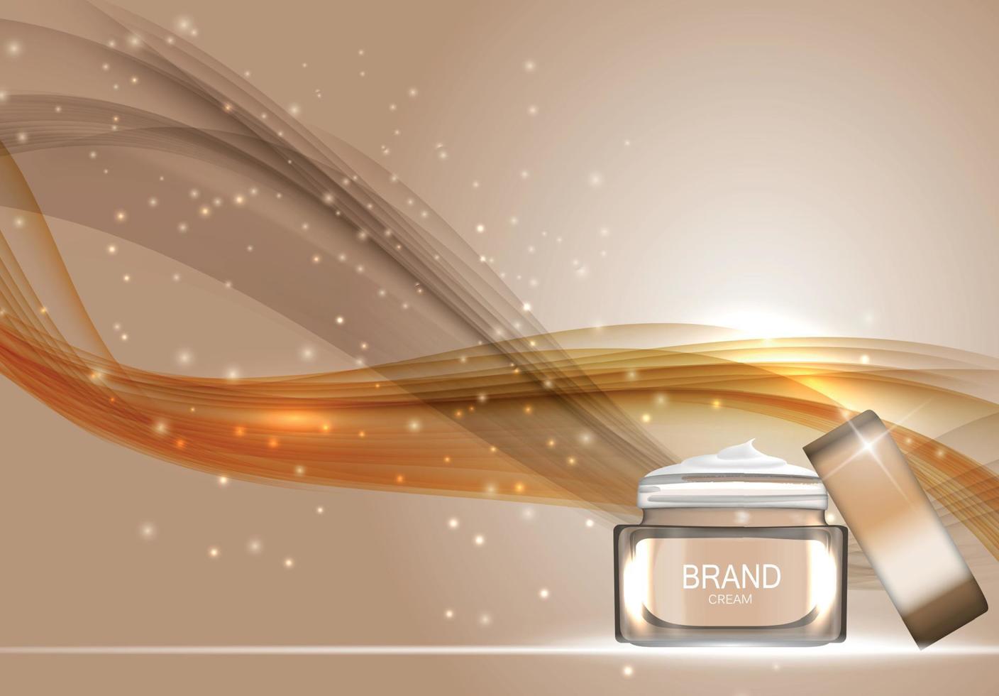 Face Cream Bottle Tube Template for Ads or Magazine Background. 3D Realistic Vector Iillustration