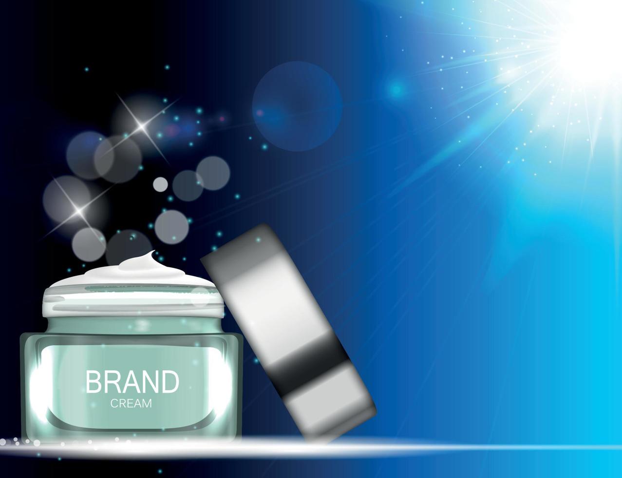 Face Cream Bottle Tube Template for Ads or Magazine Background. 3D Realistic Vector Iillustration